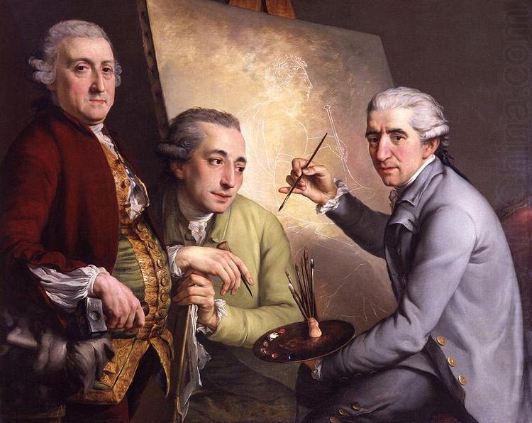 unknow artist Portrait of Agostino Carlini; Francesco Bartolozzi; Giovanni Battista Cipriani china oil painting image